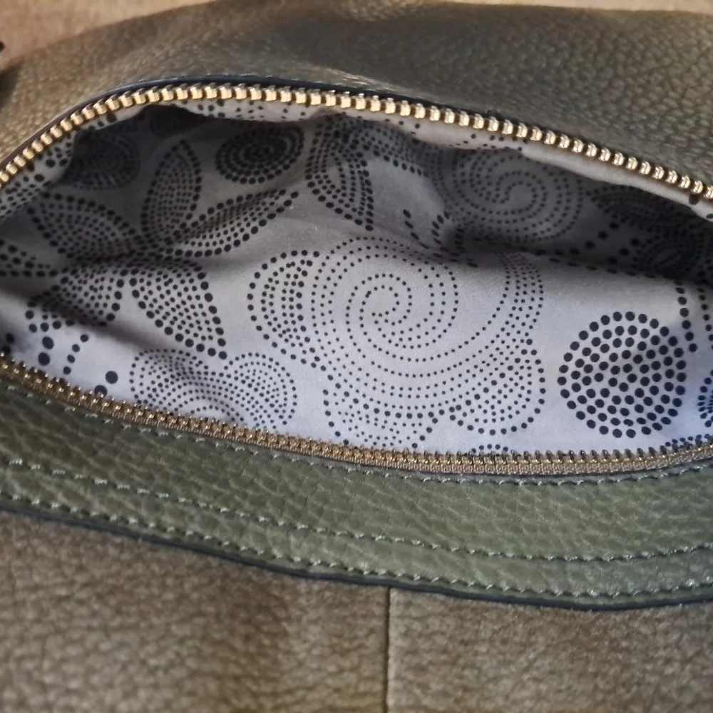 NWOT Pebbled Olive Green London Satchel